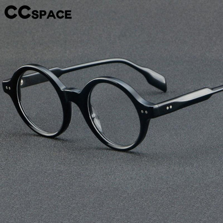 CCSpace Unisex Full Rim Round Acetate Eyeglasses 56719 Full Rim CCspace   