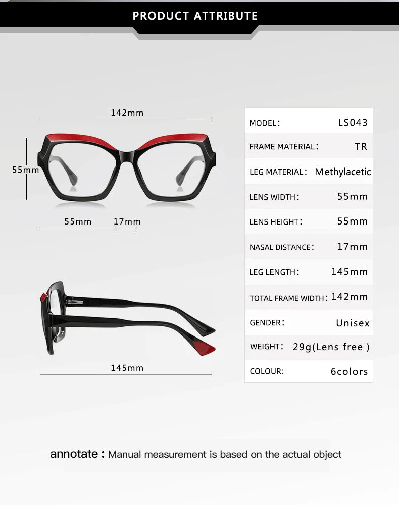 Vicky Women's Full Rim Polygon Tr 90 Titanium Reading Glasses 97043