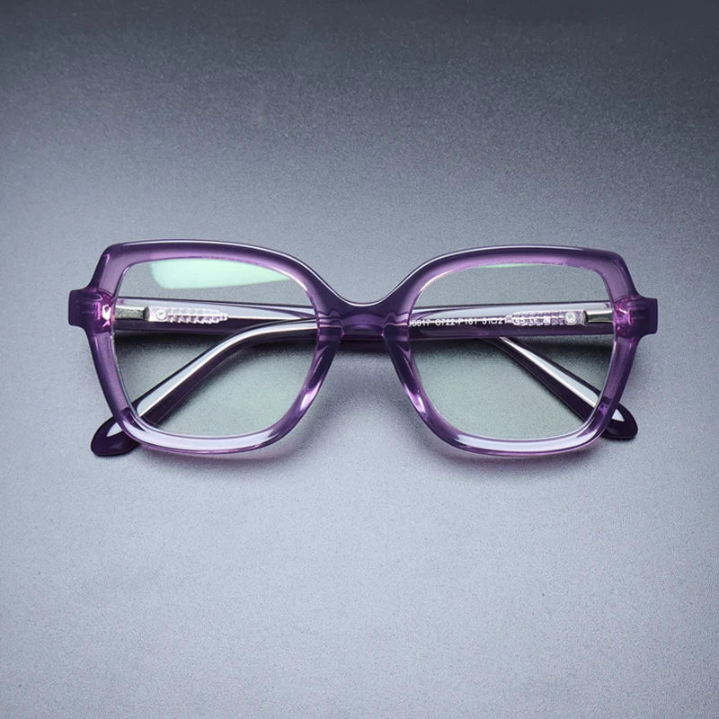 Gatenac Unisex Full Rim Big Butterfly Acetate Eyeglasses Gxyj1203 Full Rim Gatenac Purple  