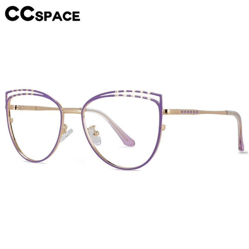 CCSpace Women's Full Rim Square Cat Eye Alloy Eyeglasses 56662 Full Rim CCspace   