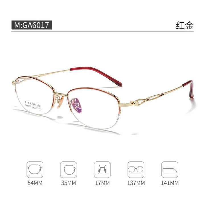 Gmei Optical G6017ADY women's oval titanium alloy prescription eyeglasses — view 6