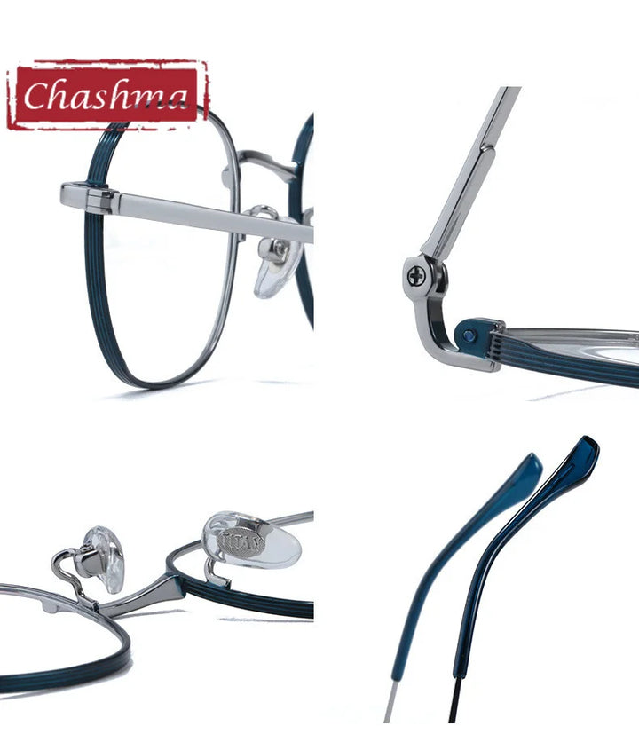 Chashma Ottica Unisex Full Rim Oval Titanium Alloy Eyeglasses 1199 Full Rim Chashma Ottica   