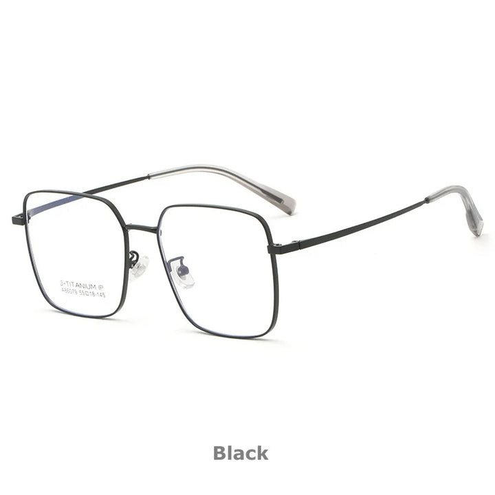 KatKani Womens Full Rim Square Titanium Eyeglasses 86079 Full Rim KatKani Eyeglasses black  