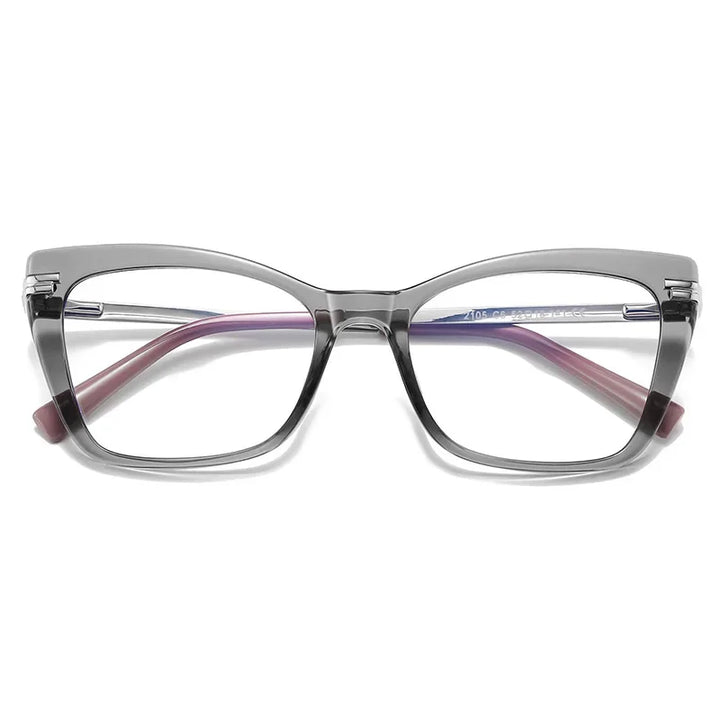 Hotony Women's Full Rim Square Cat Eye Tr 90 Alloy Eyeglasses 62105
