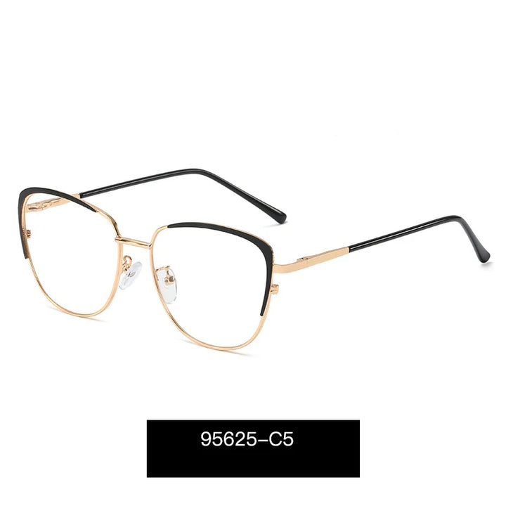 Handoer Women's Full Rim Round Cat Eye Alloy Eyeglasses 195625