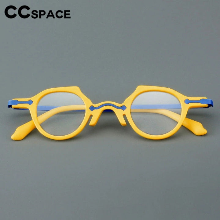 CCspace Women's Full Rim Irregular Round Acetate Eyeglasses 302177 Full Rim CCspace   