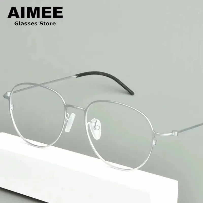 Aimee Unisex Full Rim Oval Square Titanium Eyeglasses Full Rim Aimee   