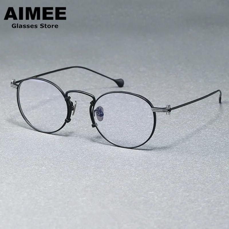 Aimee Unisex Full Rim Round Titanium Eyeglasses 190068 Full Rim Aimee   