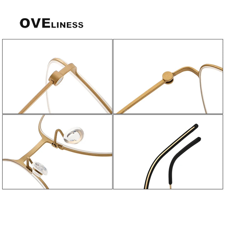 Oveliness Women's Full Rim Square Titanium Eyeglasses 5530 Full Rim Oveliness   