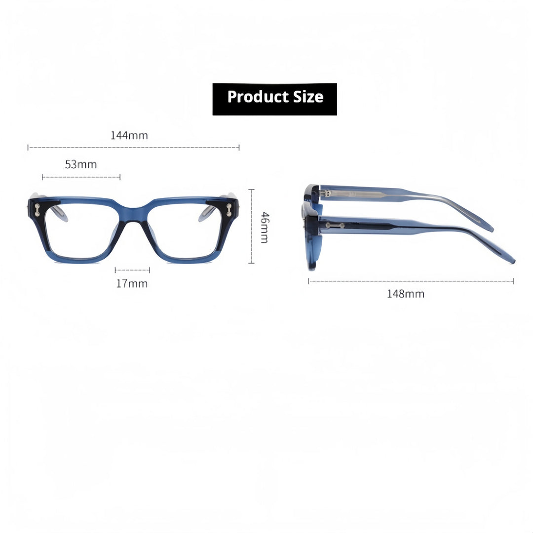 Xbora Unisex Full Rim Square Brow Line Tr 90 Alloy Eyeglasses 629864