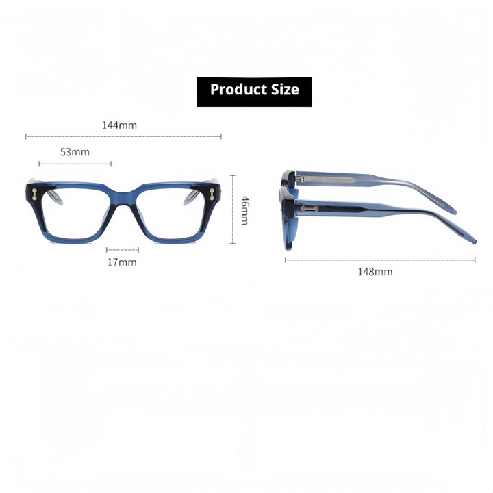 Xbora Unisex Full Rim Square Brow Line Tr 90 Alloy Eyeglasses 629864