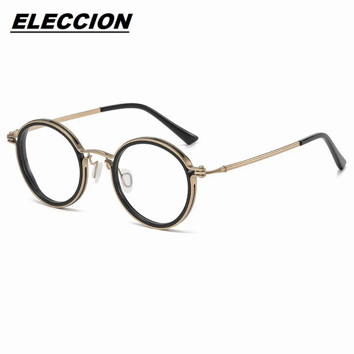 Eleccion Women's Full Rim Round Titanium Acetate Eyeglasses 5860