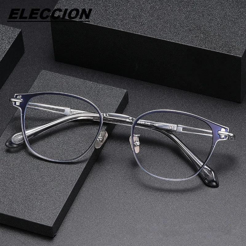 Eleccion Women's Full Rim Square Titanium Acetate Eyeglasses 13620 Full Rim Eleccion