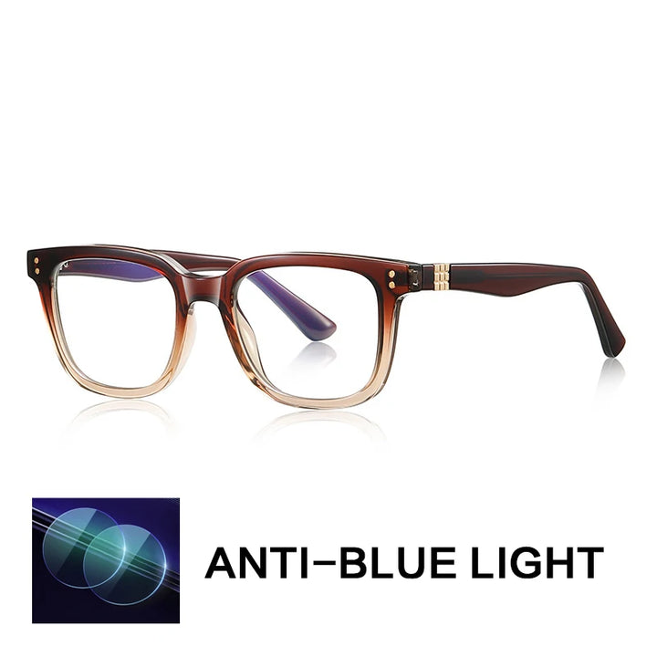 Gatenac Unisex Full Rim Square Tr 90 Titanium Reading Glasses Gxy2225