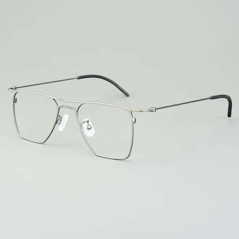 Bobbie Unisex Full Rim Square Double Bridge Titanium Eyeglasses 675502