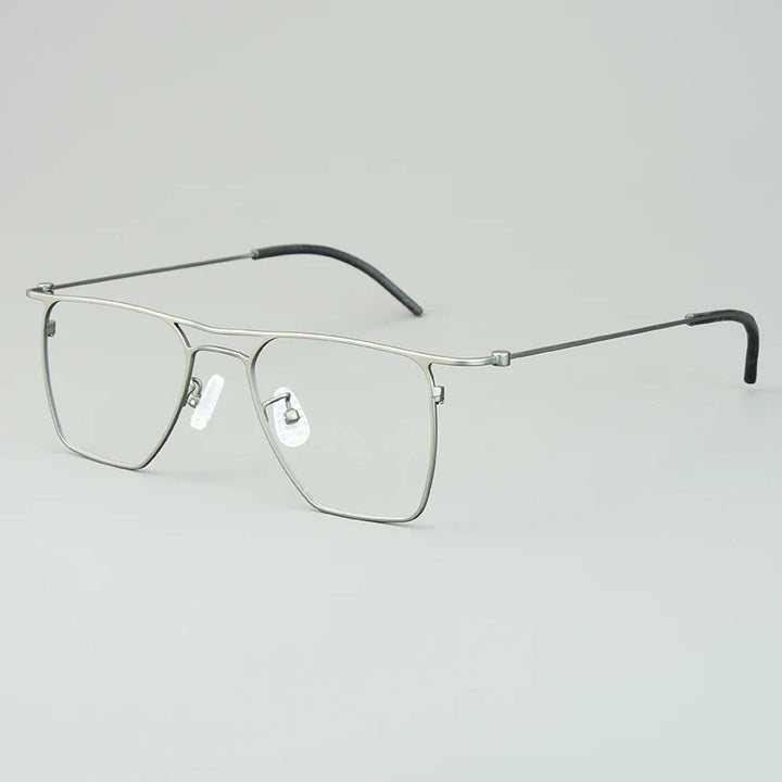 Bobbie Unisex Full Rim Square Double Bridge Titanium Eyeglasses 675502