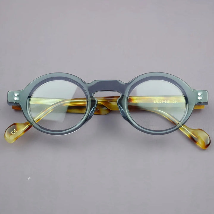 Hewei Women's Full Rim Round Thick Acetate Temple Eyeglasses 23118