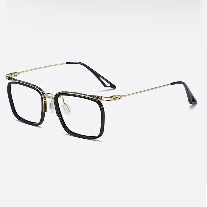 Bobbie Unisex Full Rim Big Square Acetate Titanium Eyeglasses 808663