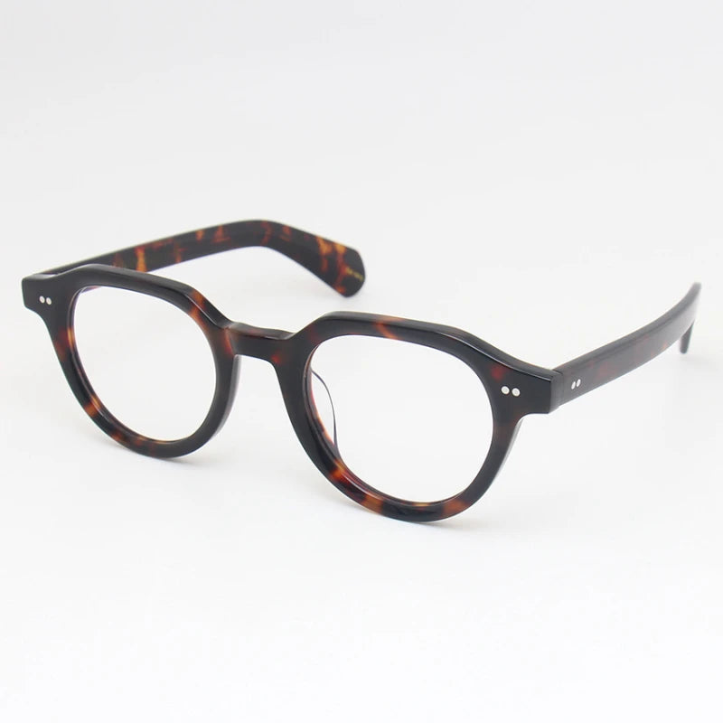 Black Mask Unisex Full Rim Round Acetate Eyeglasses Fuz 4