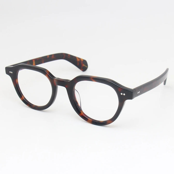 Black Mask Unisex Full Rim Round Acetate Eyeglasses Fuz 4