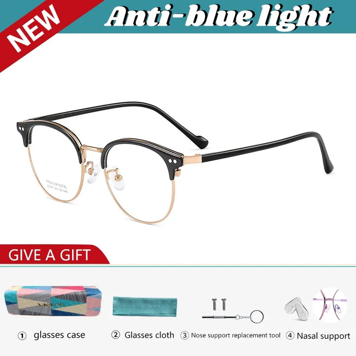 Vicky Men's Full Rim Oval Alloy Acetate Reading Glasses 8037 Reading Glasses Vicky +150 8037-C1