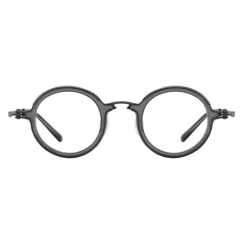 Bobbie 589900 Unisex 142mm Full Rim Round Acetate Titanium Frames FuzWeb