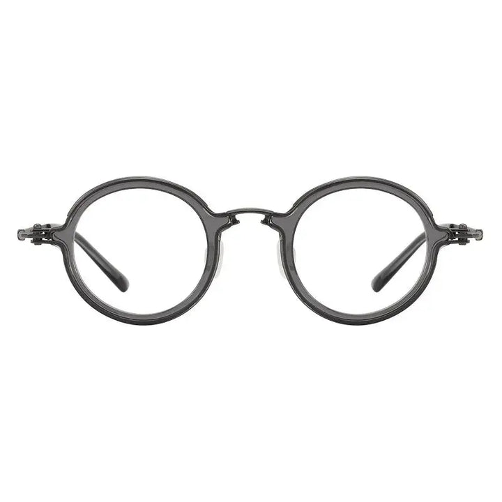 Bobbie 589900 Unisex 142mm Full Rim Round Acetate Titanium Frames FuzWeb