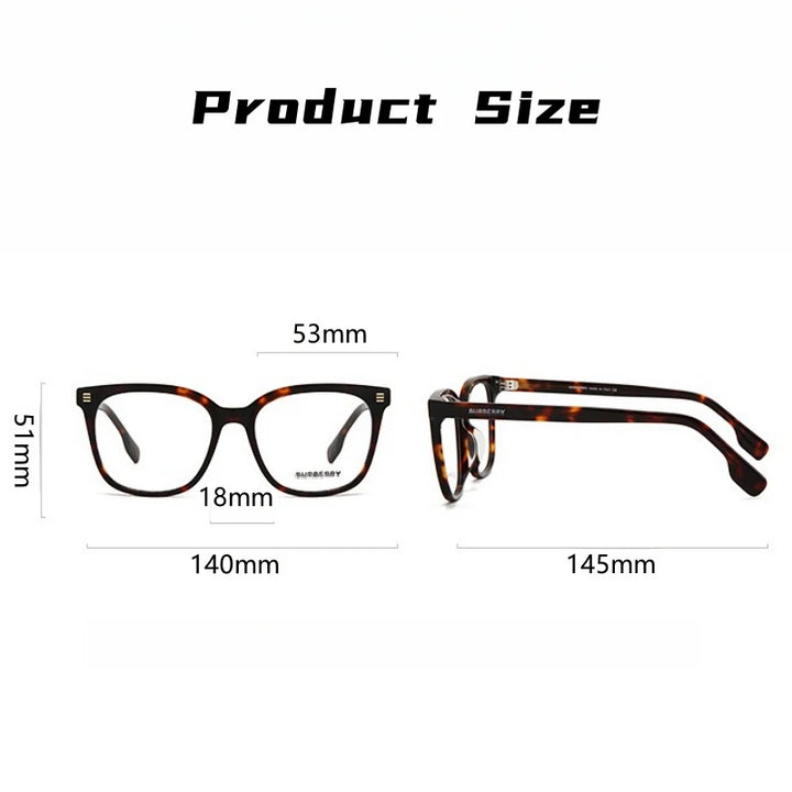 Yimaruili Unisex Full Rim Square Acetate Eyeglasses 42361 Full Rim Yimaruili Eyeglasses