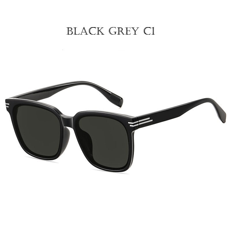 Zirosat Unisex Full Rim Square Alloy Acetate Sunglasses LY2229 Sunglasses Zirosat black grey C1  