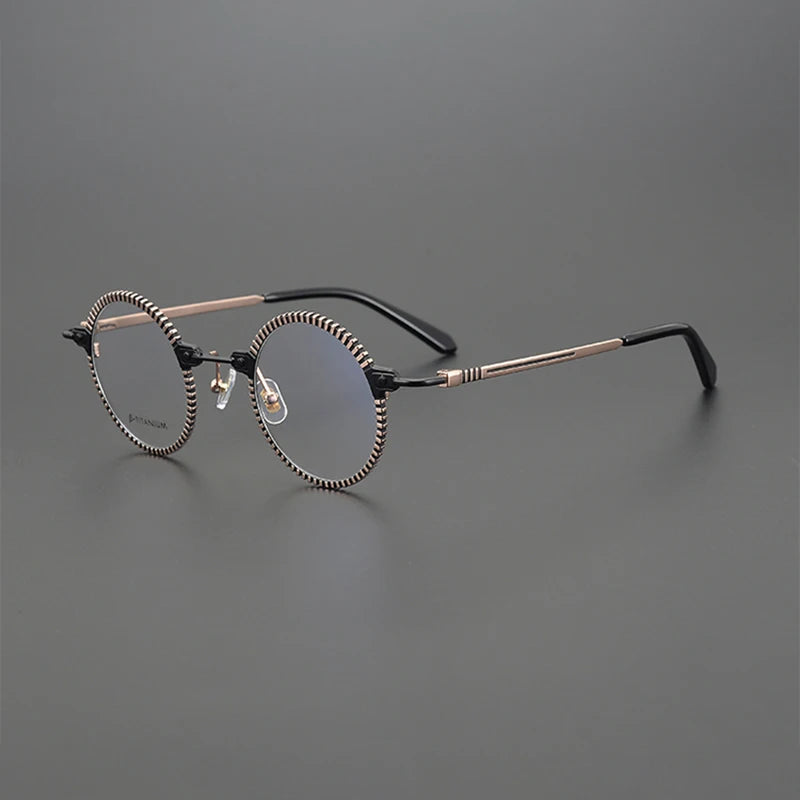 Nobler Unisex Full Rim Large Round Titanium Eyeglasses H071 Full Rim Nobler C5  