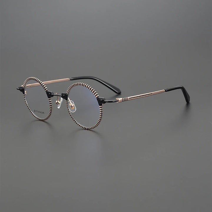 Nobler Unisex Full Rim Large Round Titanium Eyeglasses H071 Full Rim Nobler C5  