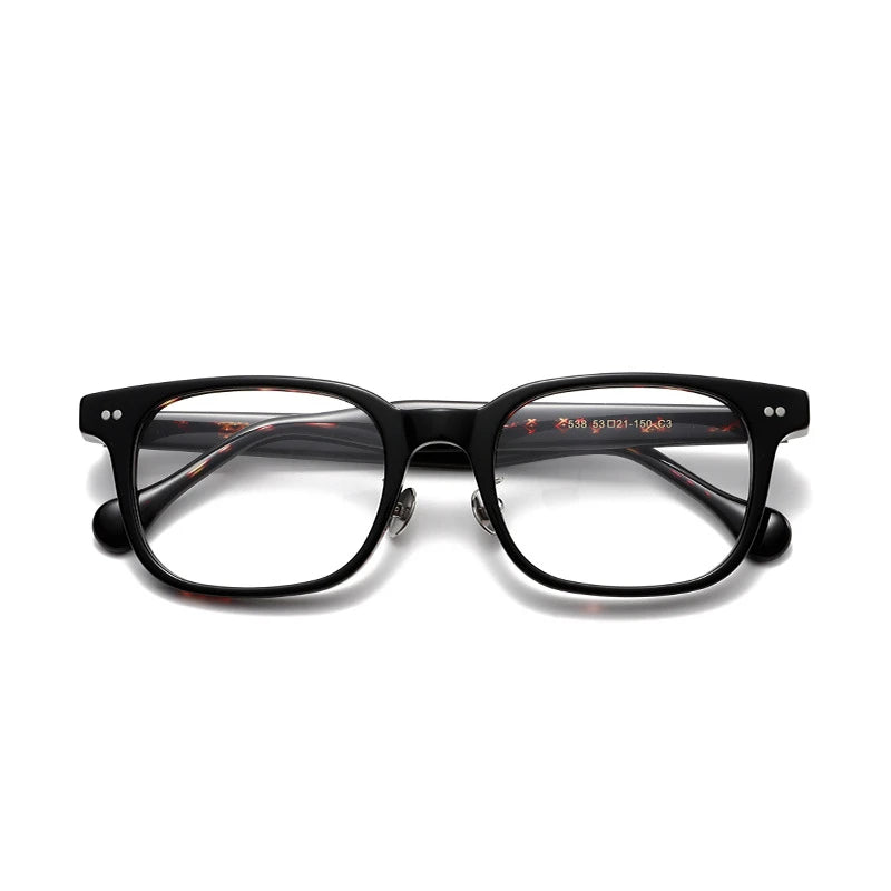 Aror Unisex Full Rim Big Square Acetate Eyeglasses 842538 Full Rim Aror leopard