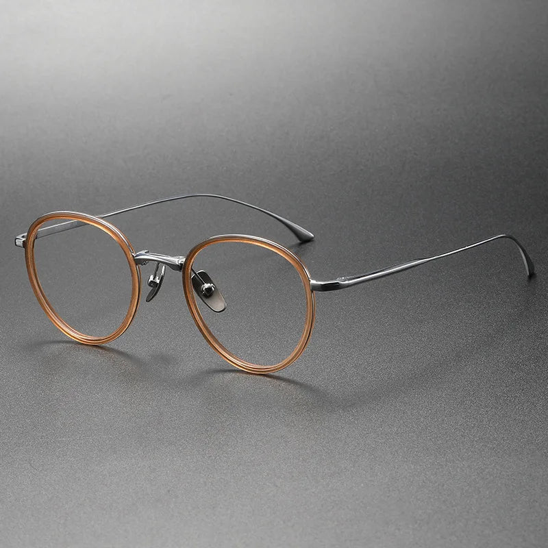 Bobbie Women's Full Rim Oval Round Acetate Titanium Eyeglasses 224849