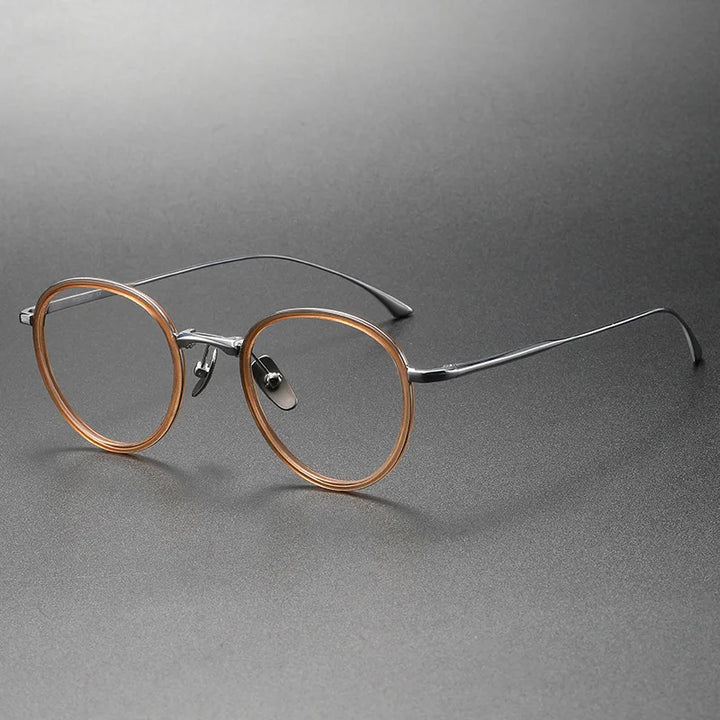 Bobbie Women's Full Rim Oval Round Acetate Titanium Eyeglasses 224849