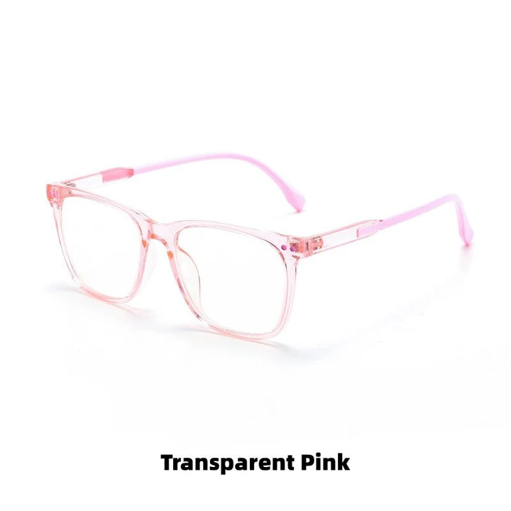 KatKani Children's Unisex Full Rim Square Tr 90 Eyeglasses F8301 Full Rim KatKani Eyeglasses Transparent powder  
