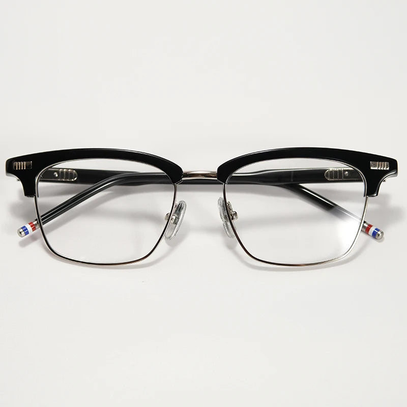 Black Mask Unisex Full Rim Square Acetate Alloy Eyeglasses  52711