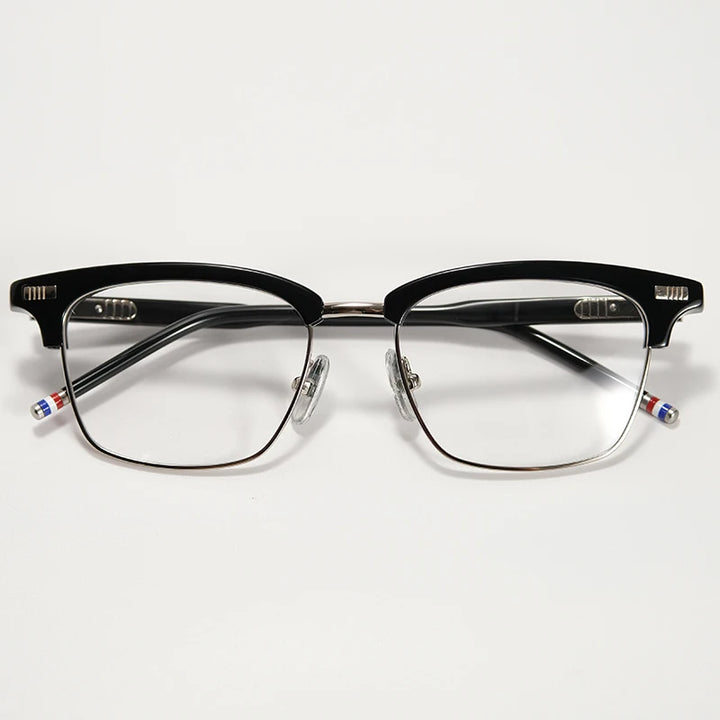 Black Mask Unisex Full Rim Square Acetate Alloy Eyeglasses  52711