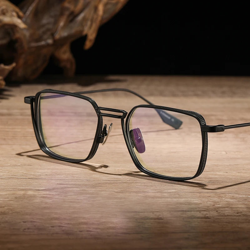 Blackmask Unisex Full Rim Square Titanium Eyeglasses BM-D125