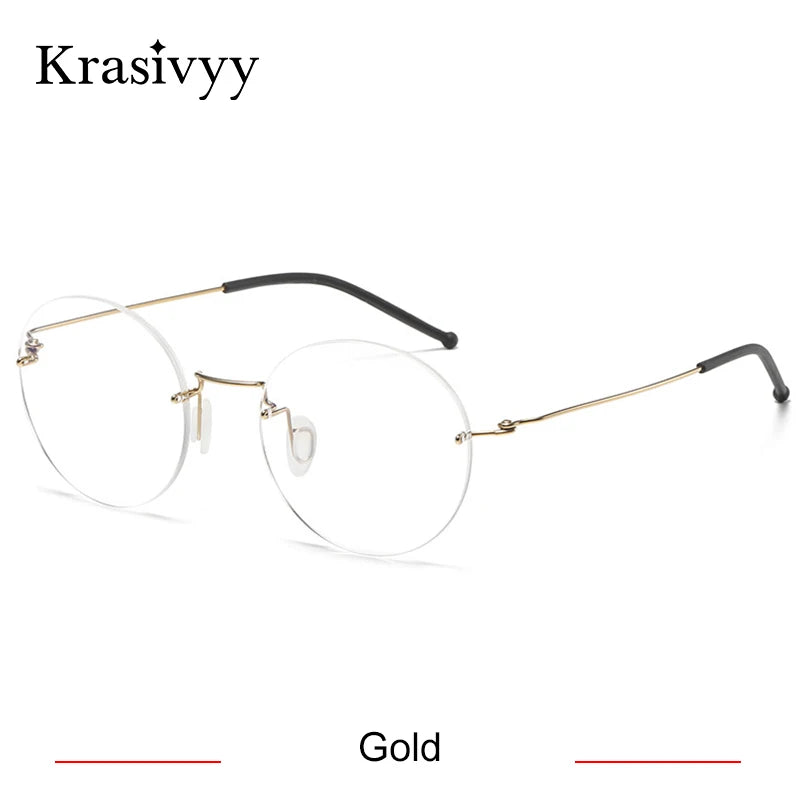 Krasivyy Unisex Full Rim Round Titanium Prescription Eyeglasses ARLT5936 - view 8