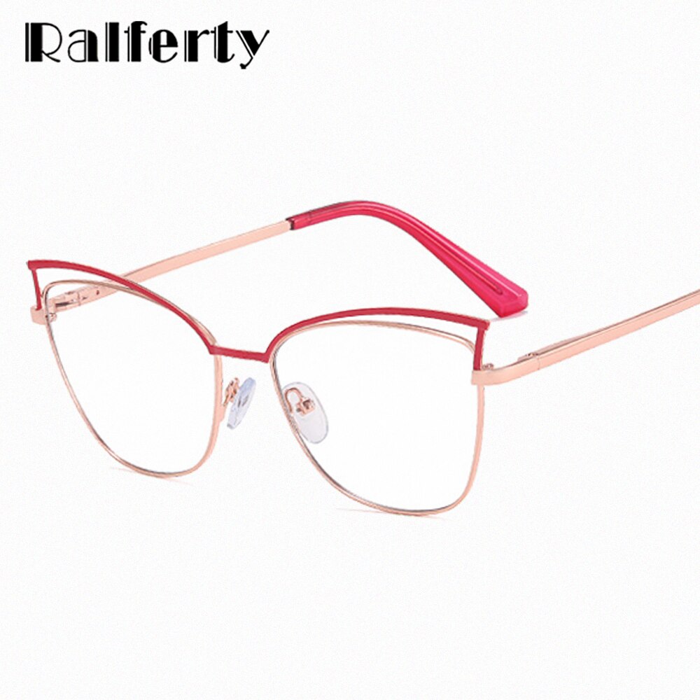 Ralfterty Women's Full Rim Square Cat Eye Alloy Eyeglasses F95877 Full Rim Ralferty   