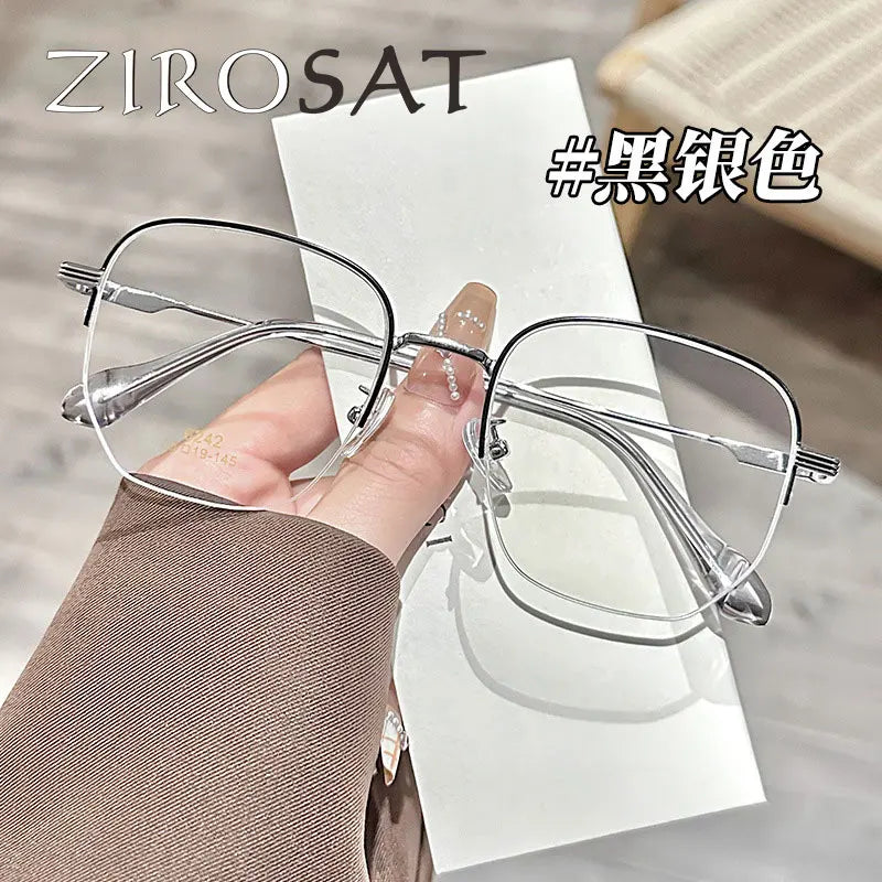 Zirosat Women's Full Rim Polygon Square Tr 90 Titanium Eyeglasses 46242 Full Rim Zirosat