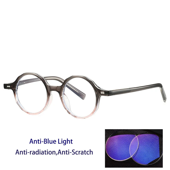 Kocolior Women's Full Rim Round Tr 90 Photochromic Reading Glasses 28008