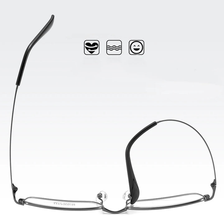 Bclear Unisex Full Rim Square Titanium Eyeglasses 8013