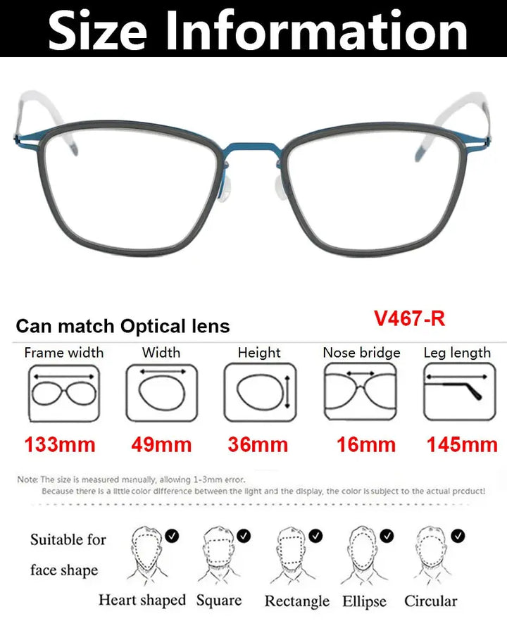 Bobbie 467652 Women’s Screwless Full Rim Square Titanium Frames — view 2 | Bobbie at FuzWeb