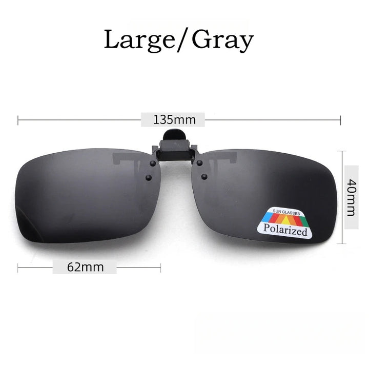 Yimaruili Unisex Square Polarized Alloy Plastic Clip On Sunglasses  FuzWeb  Large Gray  