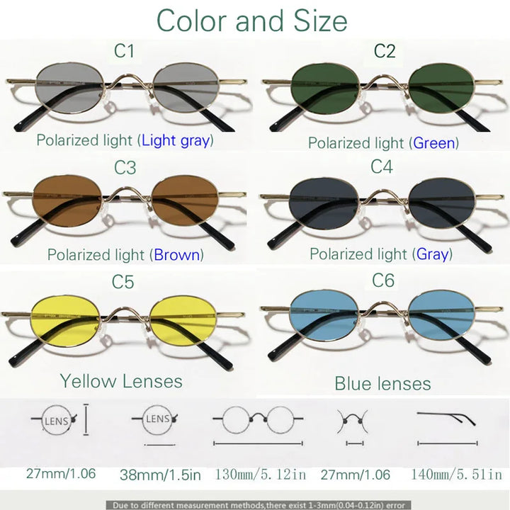 Yujo Women's Full Rim Oval Alloy Polarized Sunglasses 14127