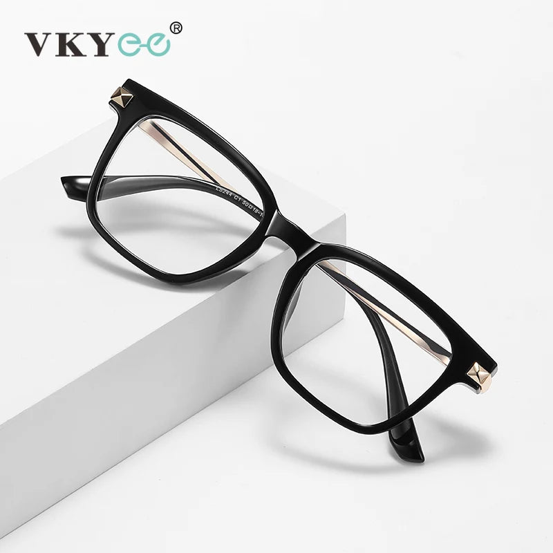 Vicky Men's Full Rim Square Tr 90 Titanium Reading Glasses 67244