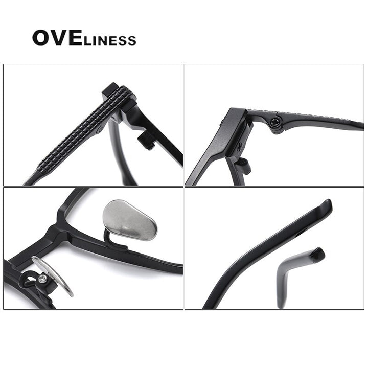 Oveliness Unisex Full Rim Square Titanium Eyeglasses 390 Full Rim Oveliness   