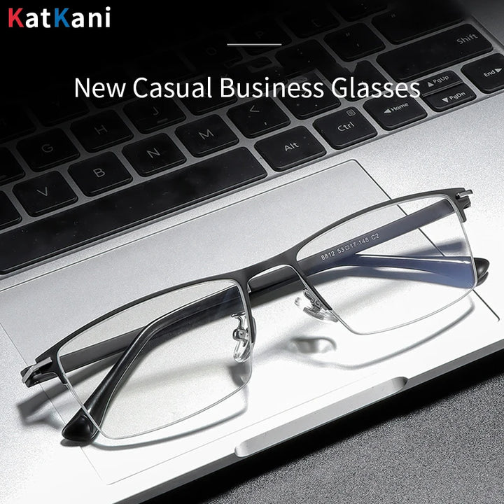 KatKani Unisex Semi Rim Square Alloy Eyeglasses K8812 Semi Rim KatKani Eyeglasses   