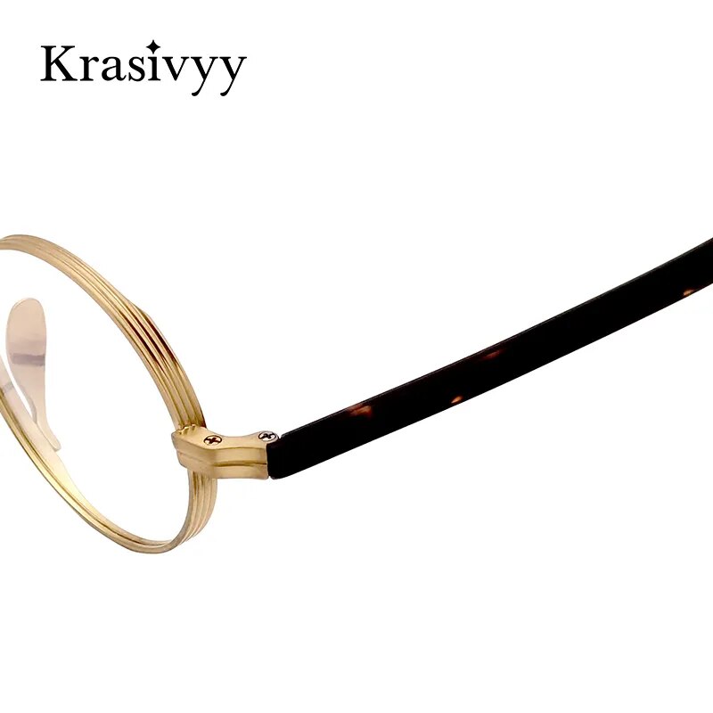 Krazivyy Men's Full Rim Small Round Titanium Eyeglasses Kr101 Full Rim Krasivyy   